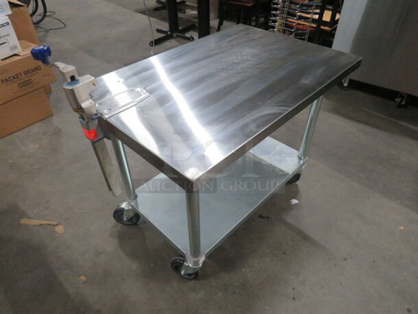 One Stainless Steel Table With Under Shelf And 10lb Edlund Can Opener, On Casters. 36X24X28 - Image 5 of 5