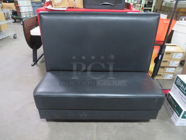 One Single Sided Black Cushioned Booth. 48X24X43 - Image 1 of 2