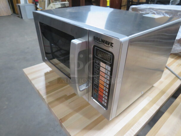 One Stainless Steel Solwave Microwave. Model# 180MW1000SS. 120 Volt.  20X15X12 - Image 2 of 3
