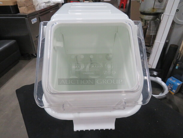 One Bakers Mark 100 Cup Ingredient Bin With Flip Lid And Scoop. #1761B100. - Image 2 of 3