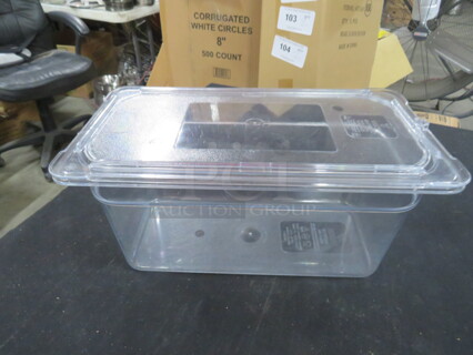 1/3 Size 6 Inch Deep Food Storage Container With Lid. 2XBID