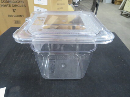 1/6 Size 6 Inch Deep Food Storage Container With Lid. 3XBID