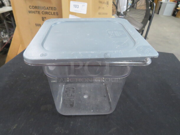 1/6 Size 6 Inch Deep Food Storage Container With Lid. 3XBID - Image 1 of 1