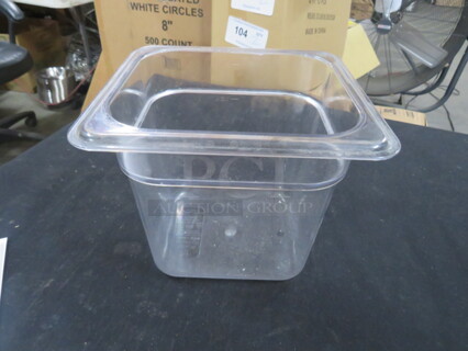 1/6 Size 6 Inch Deep Food Storage Container. 3XBID