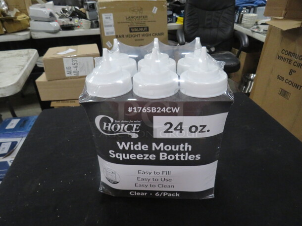 NEW 24oz Wide Mouth Squeeze Bottles. #176SB24CW. 6XBID - Image 1 of 1