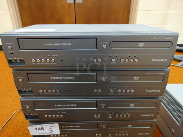 3 Magnavox Model DV225MG9A DVD / VHS Players. 17x9x4. 3 Times Your Bid! (Gym)