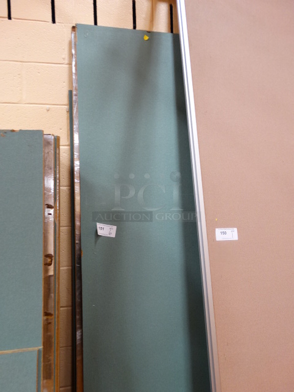 6 Green Tack Boards. Includes 96x48, 86x48. 6 Times Your Bid! (Gym)