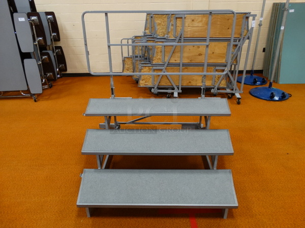 3 Metal Collapsible 3 Tier Choral Risers. 72x60x66. 3 Times Your Bid! (Gym)