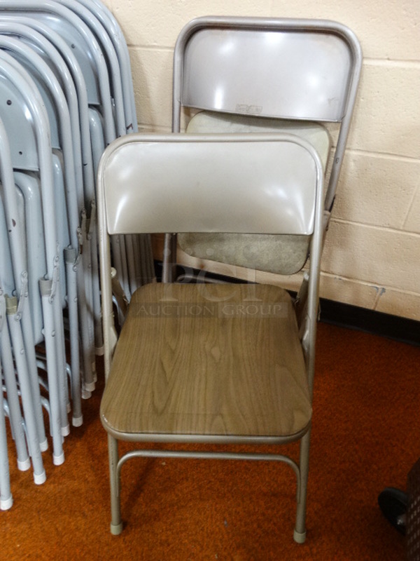 2 Metal Fold Up Chairs. 18x21x29. 2 Times Your Bid! (Gym)