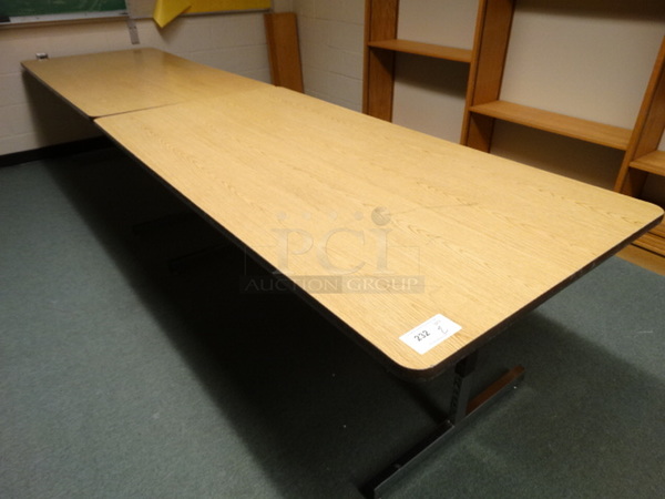 2 Wood Pattern Tables. 72x36x28. 2 Times Your Bid! (Conference Room)