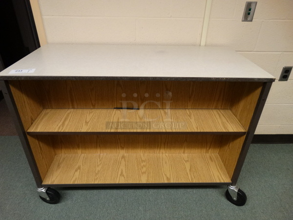 Wood Pattern Cart on Commercial Casters. 48x22x34. (Conference Room)