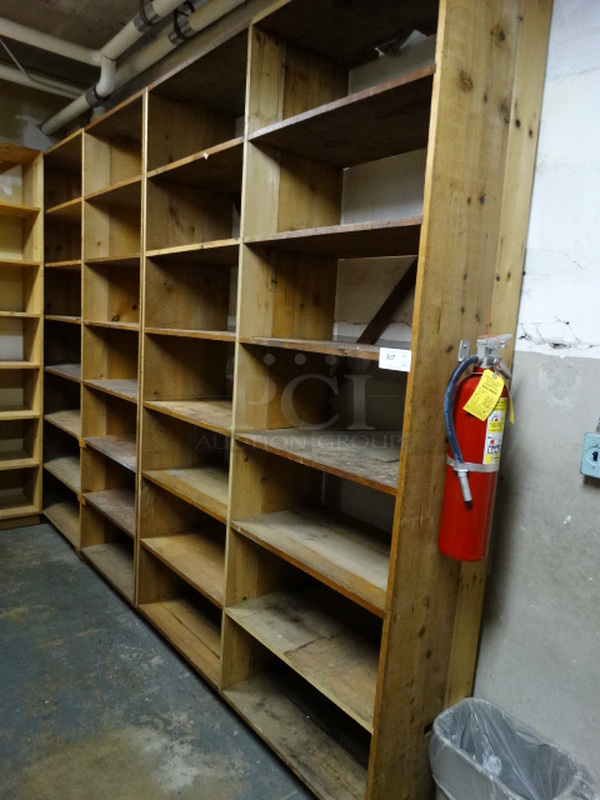 2 Wooden Shelving Units. 62x17x96. 2 Times Your Bid! (Downstairs Art Storage Room)