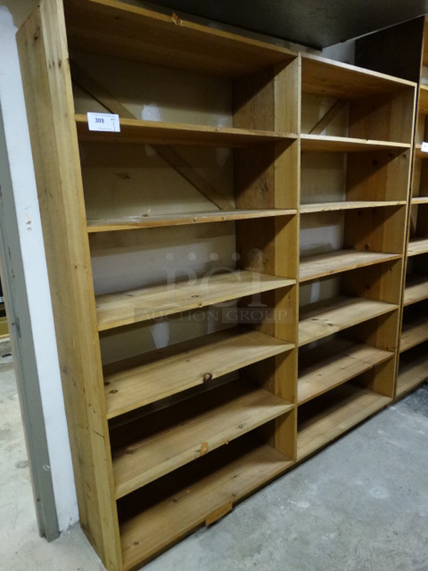 Wooden Shelving Unit. 81x17x83. (Downstairs Art Storage Room)