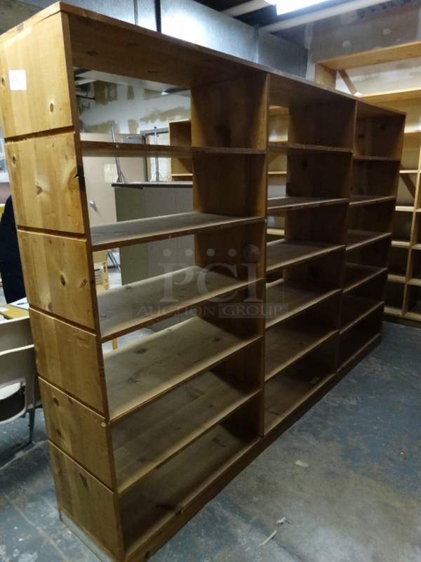 Wooden Shelving Unit. 107x18x72. (Downstairs Art Storage Room)