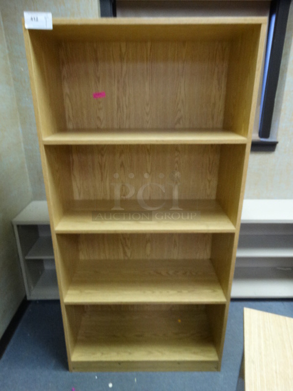 Wood Pattern Bookshelf. 36x17x73. (Room 101)