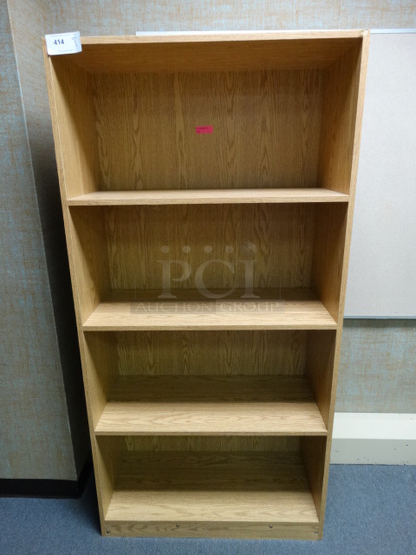 Wood Pattern Bookshelf. 37x17x73. (Room 101)