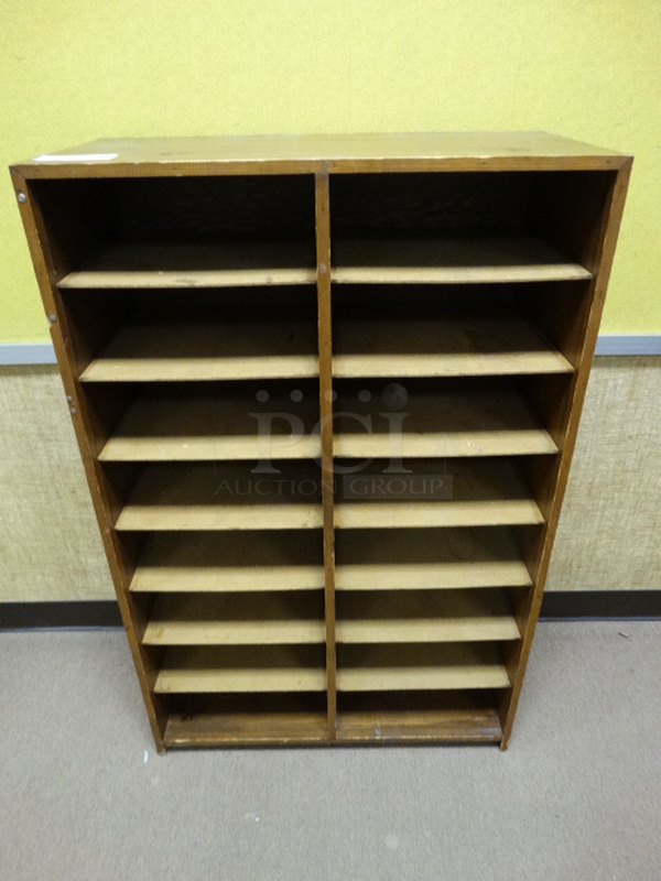 Wood Pattern Shelf. 32x15x49. (Room 110)