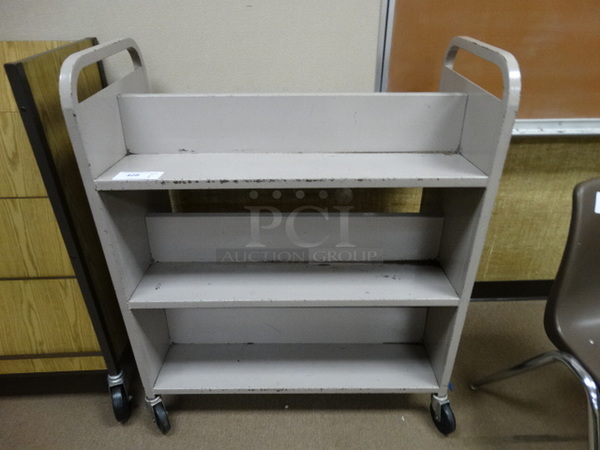 Metal Portable Bookshelf on Commercial Casters. 36x18x43. (Room 110)