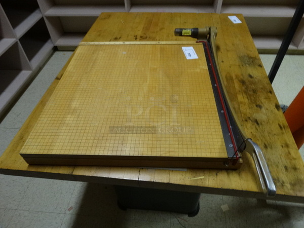 Wood Pattern Countertop Paper Cutter. 26x34x5. (Room 106 Storage)