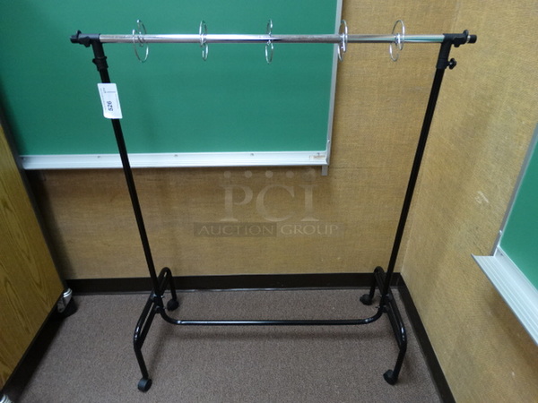 Black and Chrome Rack on Casters. 40x17x50. (Room 102)