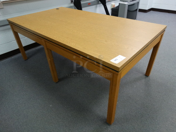 Wood Pattern Table. 68x37x26. (Room 210)