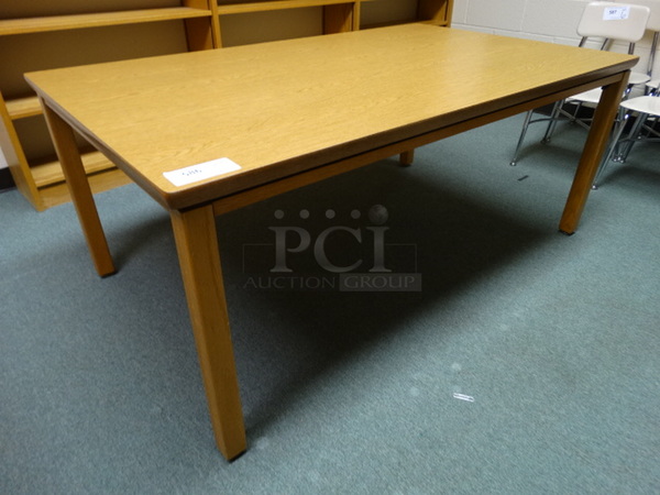 Wood Pattern Table. 60x36x25. (Library: Back Left Room)