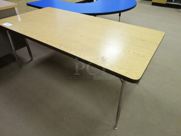 4 Wood Pattern Tables on Metal Legs. Includes 60x30x26. 4 Times Your Bid! (Room 201)