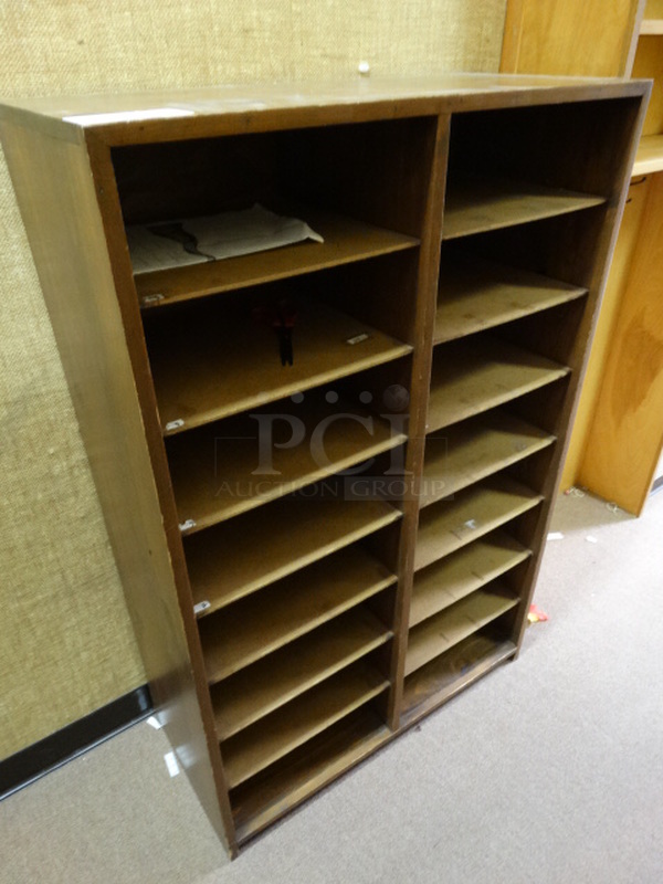 Wood Pattern Bookshelf. 31.5x14.5x49