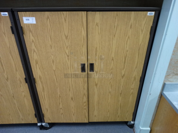 Wood Pattern 2 Door Cabinet on Commercial Casters. 48x22x60. (Room 206)