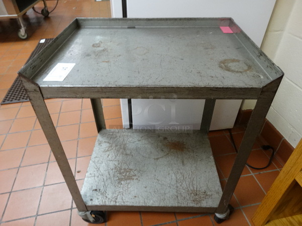 Metal 2 Tier Cart on Commercial Casters. 24x18x30. (Kitchen)