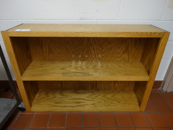 Wood Pattern 2 Tier Bookshelf. 48x12x32. (Kitchen)