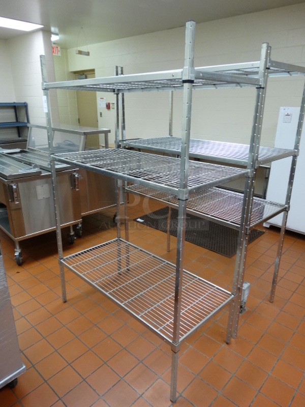 Chrome Finish Metro Style 3 Tier Shelving Unit. 48x24x72. BUYER MUST DISMANTLE. PCI CANNOT DISMANTLE FOR SHIPPING. PLEASE CONSIDER FREIGHT CHARGES. (Kitchen)