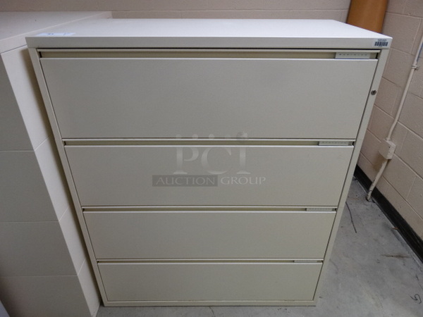 Metal White 4 Drawer Filing Cabinet. 42x20x50. (Storage/Service Entrance)