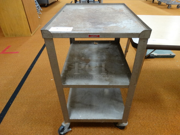 Metal 3 Tier Portable Cart on Commercial Casters. 18x24x32. (Gym)