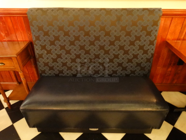 Single Sided Booth w/ Blue Seat Cushion and Blue and Black Backrest. Stock Picture - Cosmetic Condition May Vary. 47x25x43