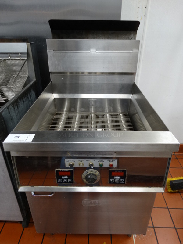 BEAUTIFUL! Keating Model 24TSSI Stainless Steel Commercial Propane Gas Powered Instant Recovery Deep Fat Fryer. 167,500 BTU. 25x37x52. Tested and Working!