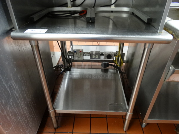 Eagle Stainless Steel Commercial Table w/ Backsplash and Stainless Steel Undershelf. 30x30x35