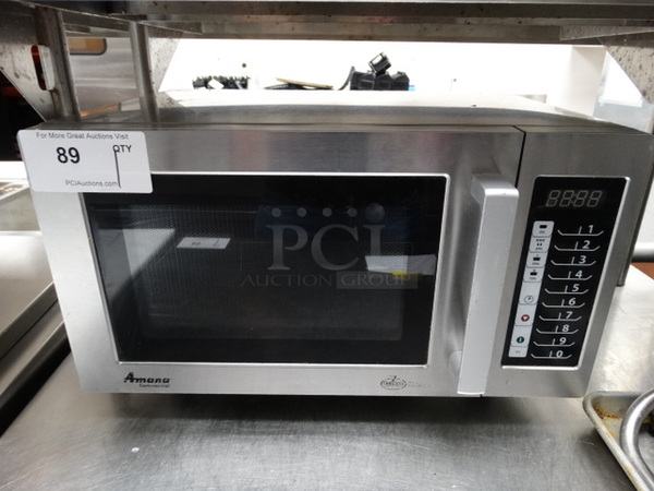 NICE! Amana Model RMS10TS Stainless Steel Commercial Microwave Oven. 1 Phase. 20x14x12