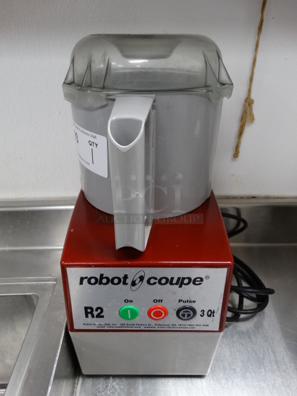 WOW! Robot Coupe Model R2NS Commercial Countertop Electric Powered 3 Quart Food Processor. 120 Volts, 1 Phase. 8x11x18. Tested and Working!