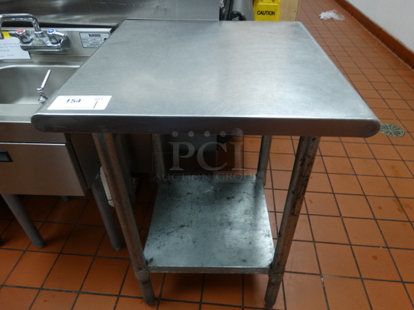 Stainless Steel Commercial Table w/ Metal Undershelf. 24x24x34