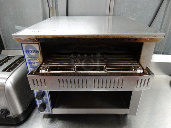 NICE! Belleco Model JT1 Stainless Steel Commercial Countertop Electric Powered Conveyor Pizza Oven. 120 Volts, 1 Phase. 15x18x13. Tested and Working!