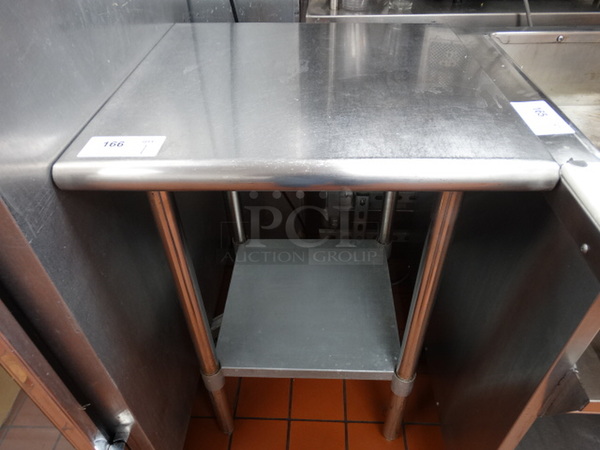 Stainless Steel Commercial Table w/ Metal Undershelf. 24x24x36