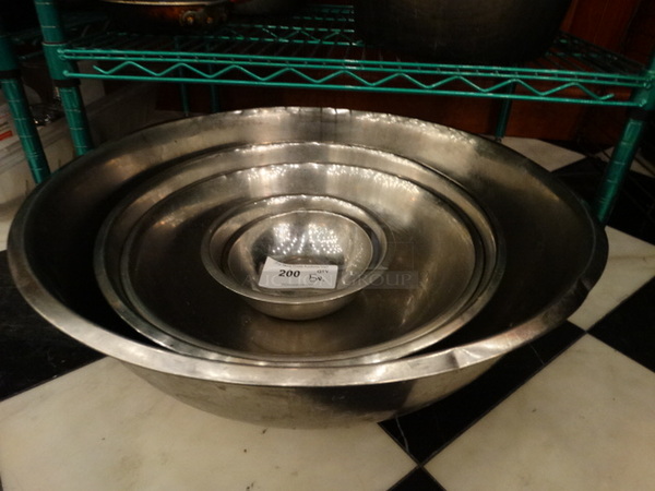 5 Various Metal Bowls. Includes 22x22x7. 5 Times Your Bid!