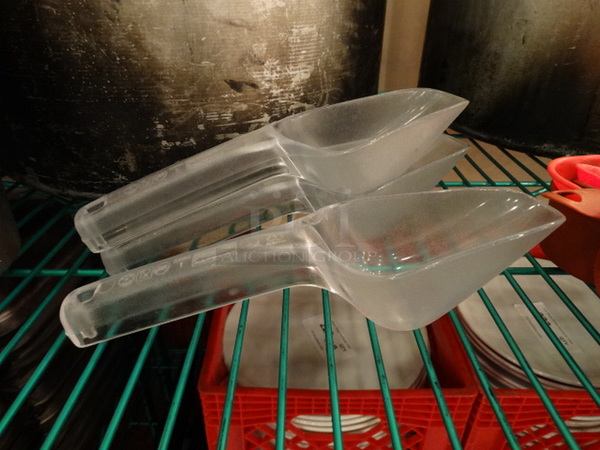 3 Poly Clear Ice Scoops. 10