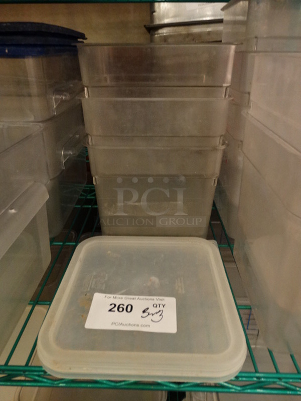 3 Poly Clear Containers w/ 3 Lids. 9x9x7. 3 Times Your Bid!