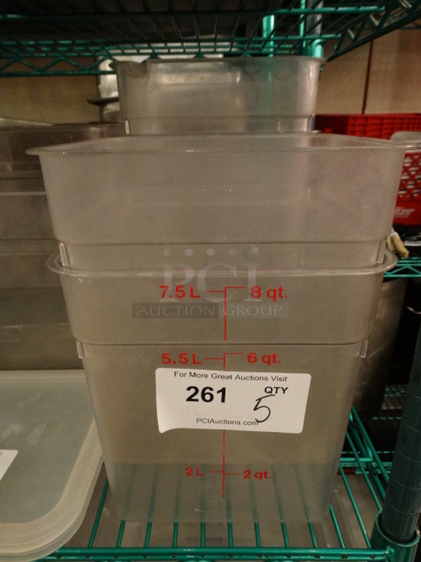 5 Poly Clear Containers. 9x9x9. 5 Times Your Bid!
