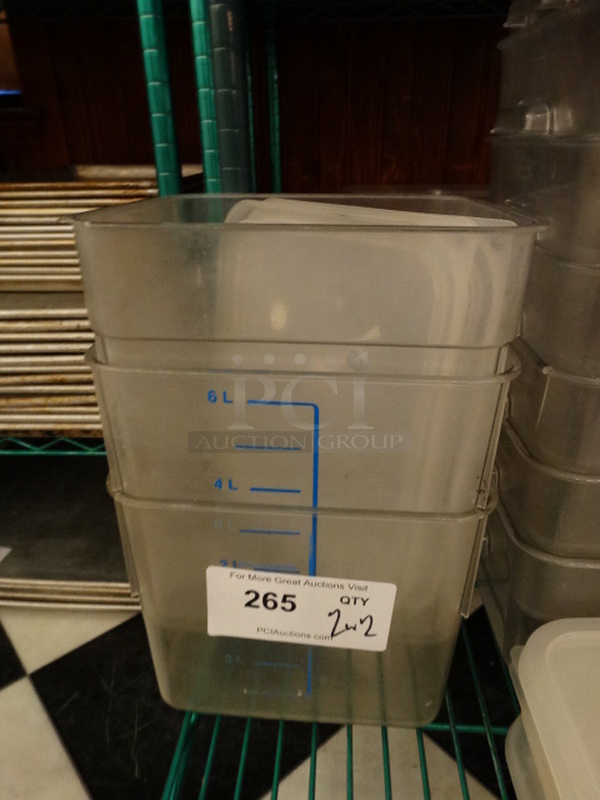 2 Poly Clear Containers w/ 2 Lids. 8x8x5. 2 Times Your Bid!