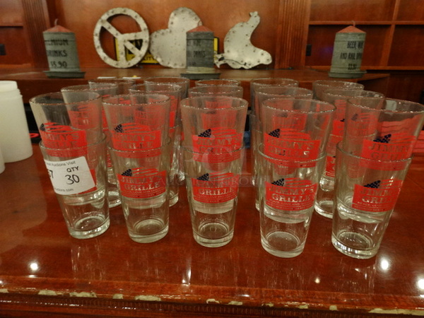 30 Beverage Glasses. 3.5x3.5x6. 30 Times Your Bid!