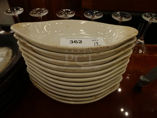 12 White Ceramic Single Serving Casserole Dishes. 10.5x5.5x1.5. 12 Times Your Bid!