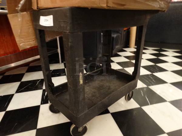 Black Poly 2 Tier Cart on Casters
